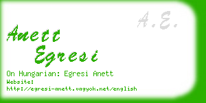 anett egresi business card